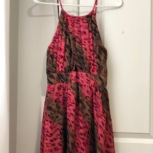 Pink and Brown leopard print dress